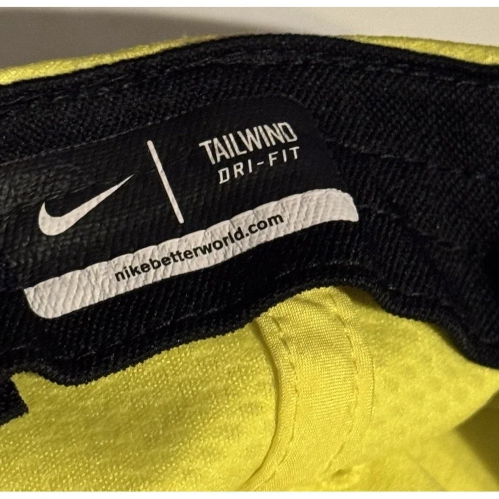 Nike Tailwind Hat Yellow Mesh 6 Panel Strapback Dri-FIT AW84 Y2K Rare